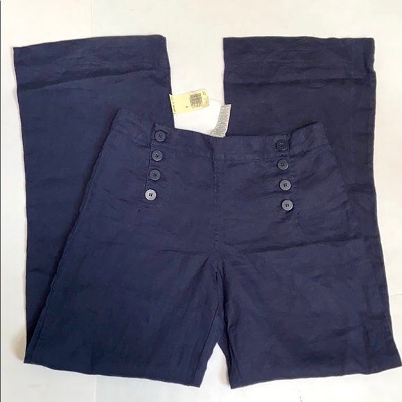 Max Studio Pants - NWT Max Studio Linen Wide Leg Sailor Pants